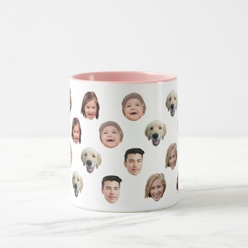 Personalized Cute Family Face 5 Photos Mug