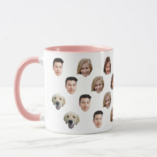 Personalized Cute Family Face 6 Photos Mug