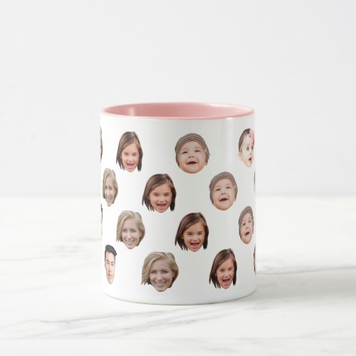 Personalized Cute Family Face 6 Photos Mug