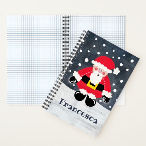 Personalized Cute Father Christmas Santa Claus Notebook