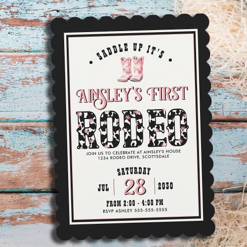 Personalized Cute First Rodeo Girls 1st Birthday