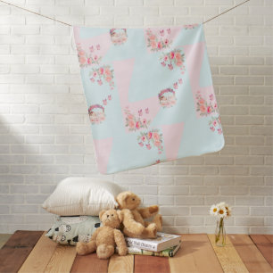 Personalized Cute Floral Baby Blanket: Soft  Blanket