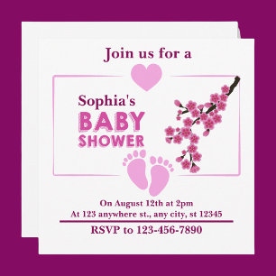 Personalized Cute Floral Baby Shower Invitation