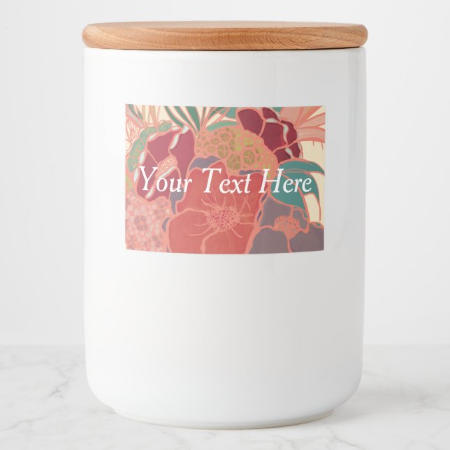 Personalized Cute Floral Food Container Food Label (Front)
