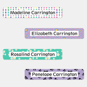 Personalized Cute Floral & Pattern adhesive Kids' Labels