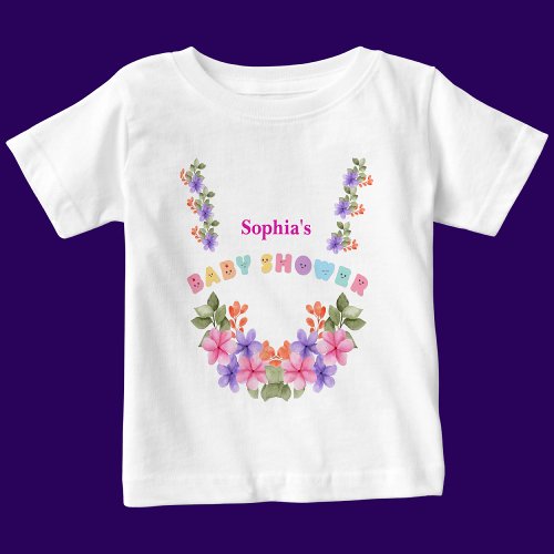 Personalized Cute Floral Pattern Baby T_Shirt