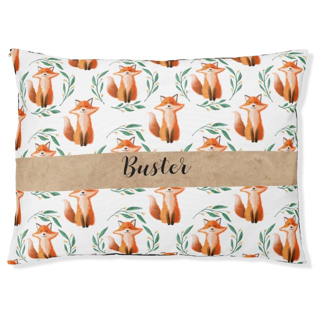 Personalized Cute Fox pet dog accessory Bed (Front)