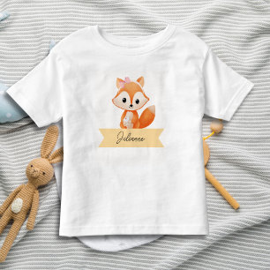 Personalized cute fox toddler t-shirt