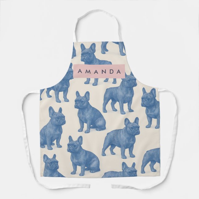 Personalized Cute French Bulldog Apron (Front)