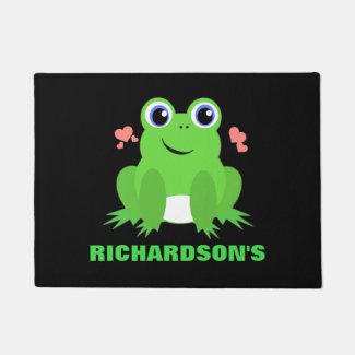 Personalized Cute Frog Doormat