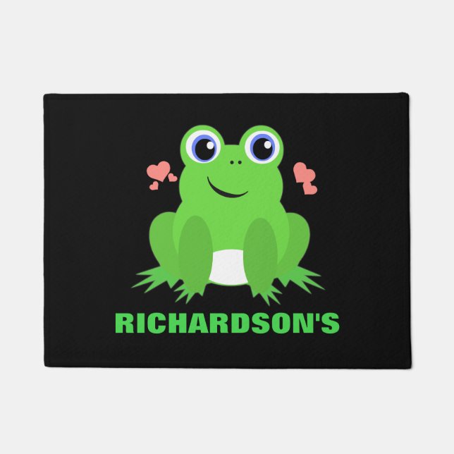 Personalized Cute Frog Doormat (Front)