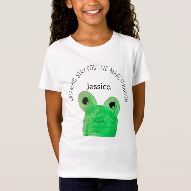 Personalized Cute frog inspirational quote  T-Shirt (Front)