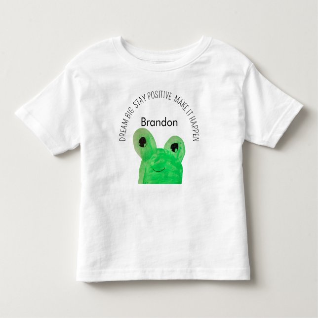 Personalized Cute frog inspirational quote  Toddler T-shirt (Front)