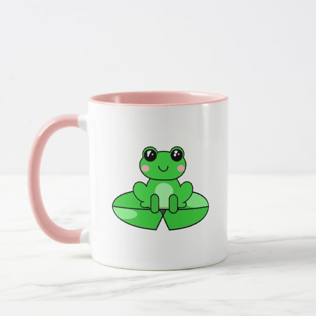 Personalized Cute Frog | Name in Heart Mug (Left)
