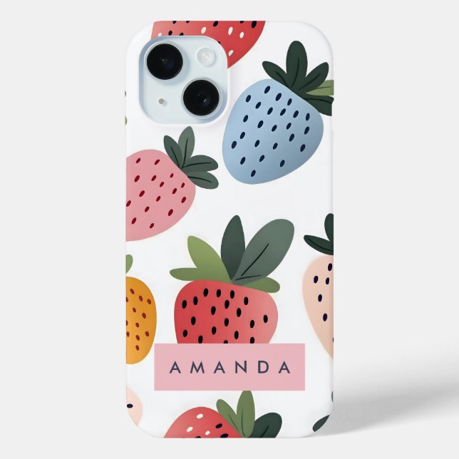 Personalized Cute Fruit Strawberry Pattern Case-Mate iPhone Case (Back)