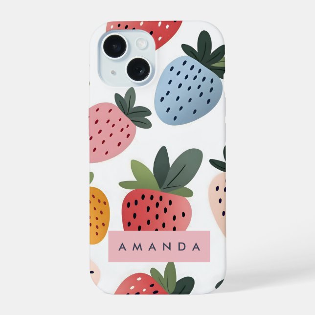 Personalized Cute Fruit Strawberry Pattern Iphone Case (Back)