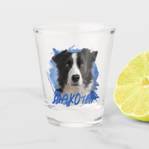 Personalized Cute Fun Border Collie Dog Photo Shot Glass
