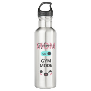 Personalized Cute Fun Mom is On Gym Mode  Stainless Steel Water Bottle