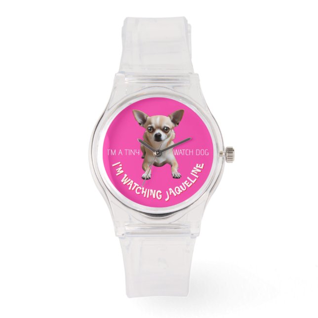 Personalized Cute Funny Chihuahua Watch Dog Watch (Front)