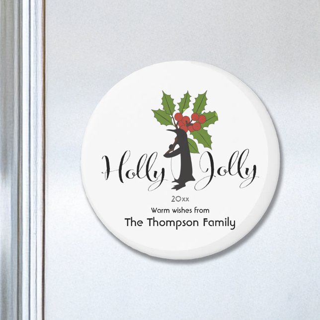 Personalized Cute Funny Penguin Christmas Magnet (Creator Uploaded)