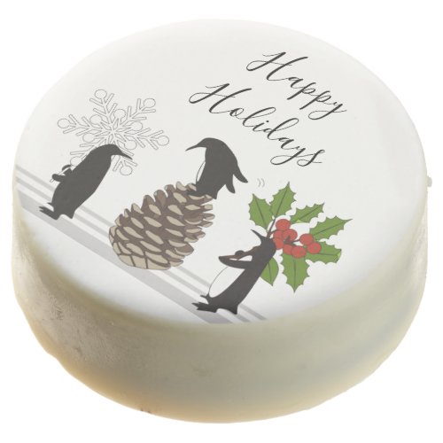 Personalized Cute Funny Penguins Christmas Holiday Chocolate Covered Oreo