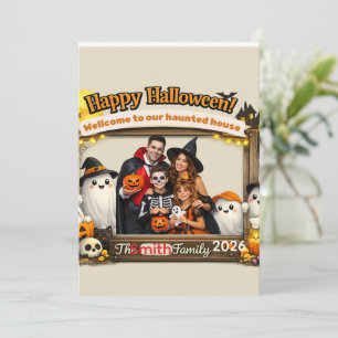 Personalized Cute Ghost Family Halloween Photo Fra Invitation
