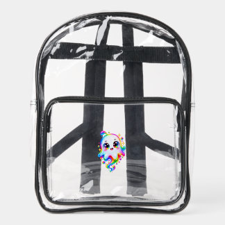 Personalized Cute Ghost Halloween Photo Shirt Clear Backpack
