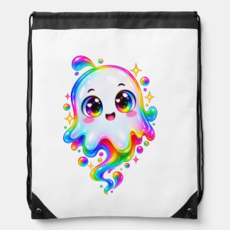 Personalized Cute Ghost Halloween Photo Shirt Drawstring Bag