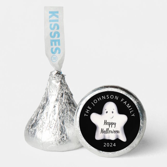Personalized Cute Ghost Happy Halloween Hershey®'s Kisses® (Front)