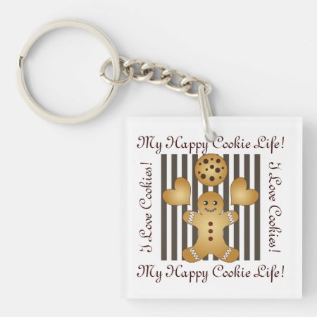 Personalized Cute Gingerbread Man Cookie Keychain