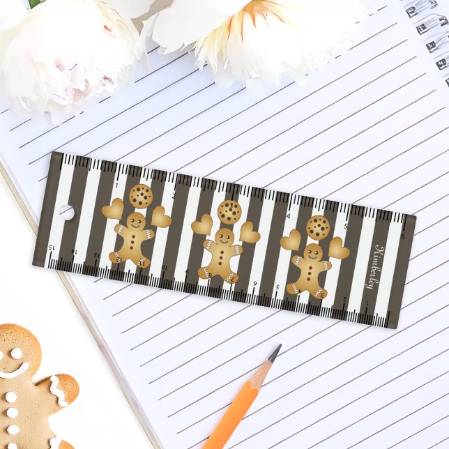 Personalized Cute Gingerbread Man Cookie Kids Ruler (Creator Uploaded)