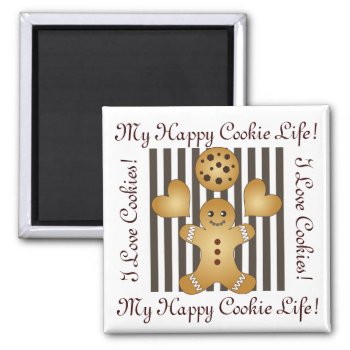 Personalized Cute Gingerbread Man Cookie Magnet by WindUpEgg at Zazzle