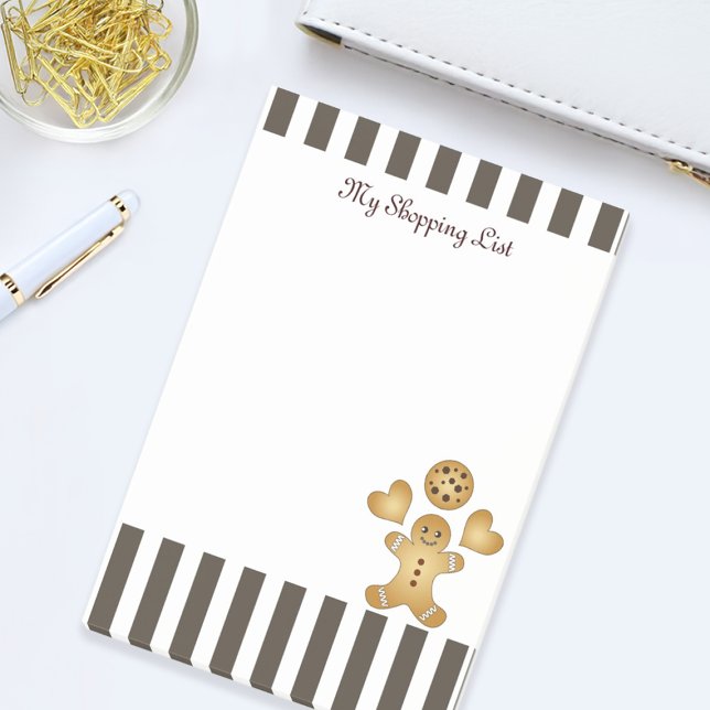 Personalized Cute Gingerbread Man Cookie Post-it Notes (Creator Uploaded)