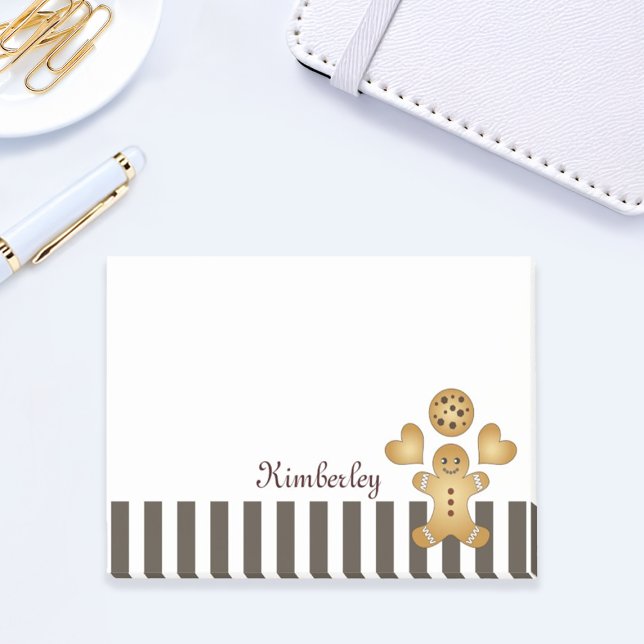 Personalized Cute Gingerbread Man Cookie Post-it Notes (Creator Uploaded)