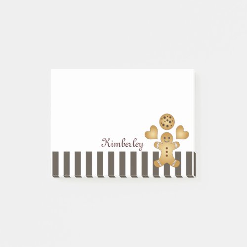 Personalized Cute Gingerbread Man Cookie Post_it Notes