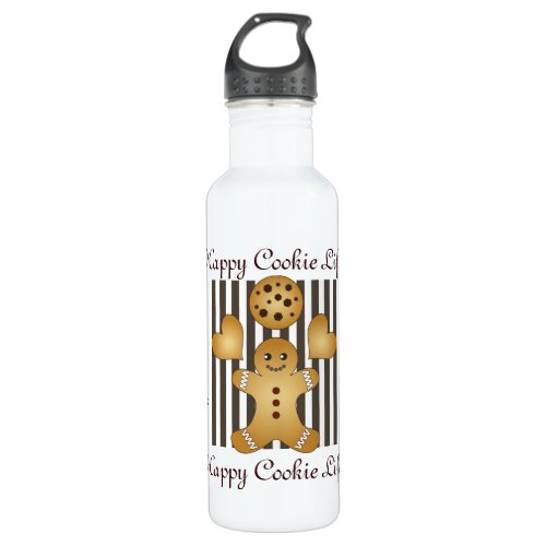 Personalized Cute Gingerbread Man Cookie Stainless Steel Water Bottle