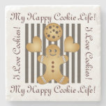 Personalized Cute Gingerbread Man Cookie Stone Coaster at Zazzle