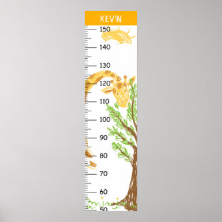 Personalized Cute Giraffe Growth Chart