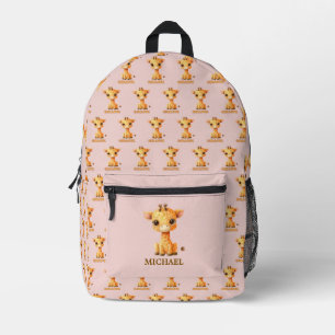 Personalized Cute Giraffe Pattern Printed Backpack