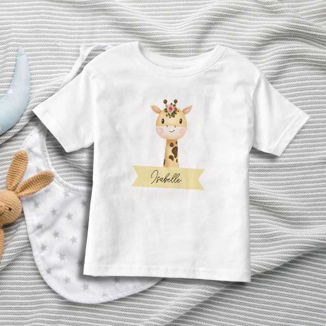 Personalized cute giraffe  toddler t-shirt (Creator Uploaded)