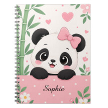 Personalized Cute Girl Name Panda Notebook