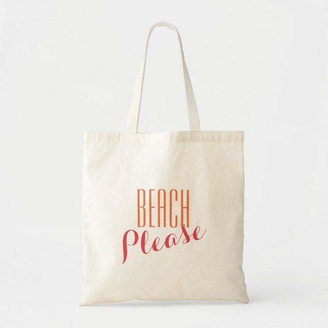 Personalized cute girly Beach Please Tote Bag (Front)