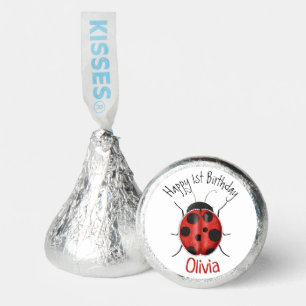 Personalized Cute Girly LadyBug 1st Birthday Hershey®'s Kisses®