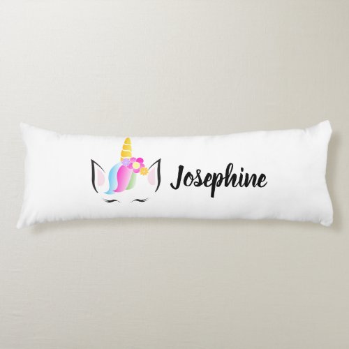 Personalized Cute Girly Modern Unicorn Body Pillow