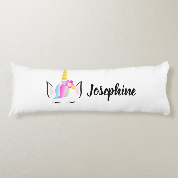 Personalized Cute Girly Modern Unicorn Body Pillow Zazzle