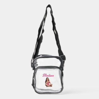 Personalized Cute Girly Photo Stadium Approved Clear Crossbody Bag
