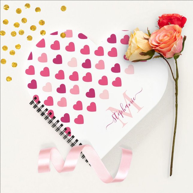 Personalized Cute Girly Pink Hearts Love Notebook (Creator Uploaded)