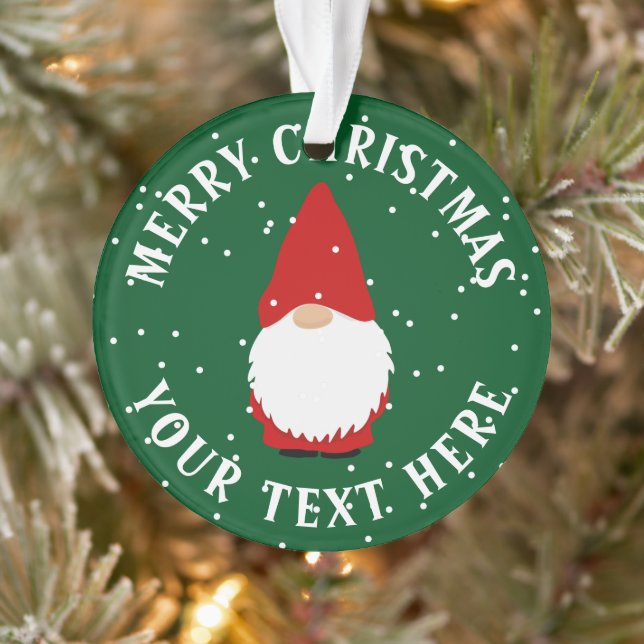 Personalized cute gnome Christmas photo Ornament (Tree)