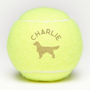 Personalized Cute golden retriever dog tennis ball
