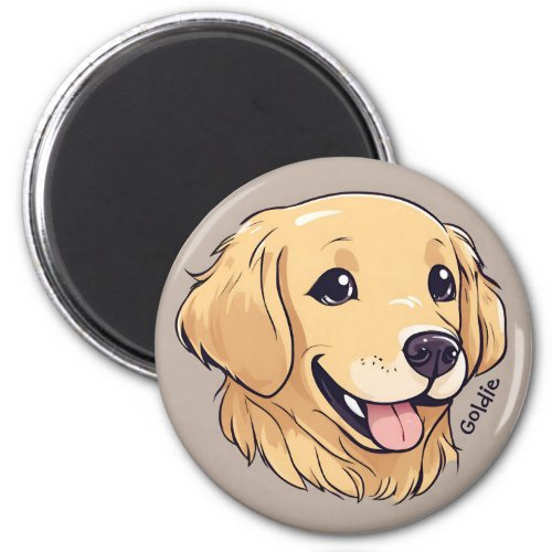 Personalized Cute Golden Retriever Magnet
